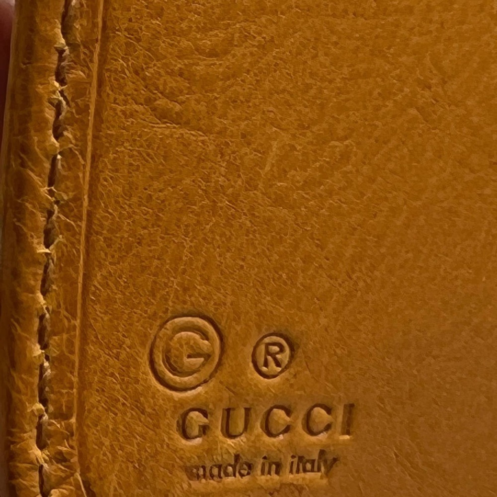 GUCCI washed soft calf Mari gold leather zip wallet 7618 - Picture 15 of 16